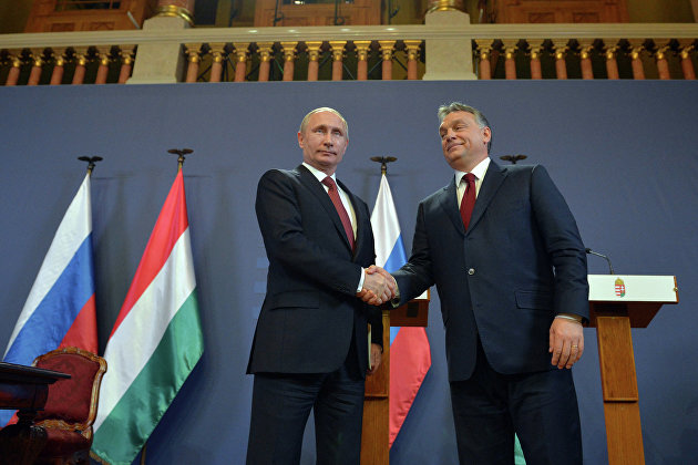 #Президент России Владимир Путин (слева) и премьер-министр Венгерской Республики Виктор Орбан