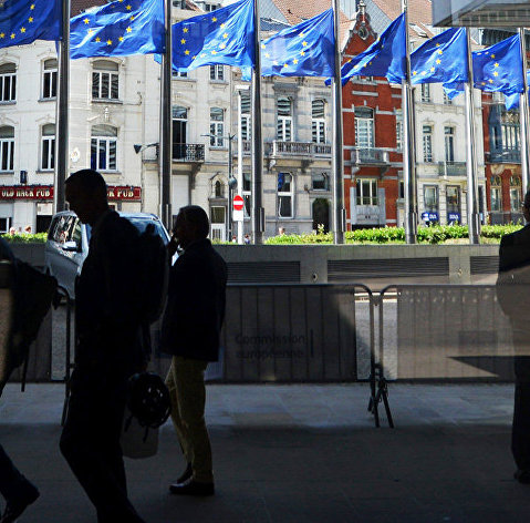 " Флаги ЕС в Европейском квартале в Брюсселе
