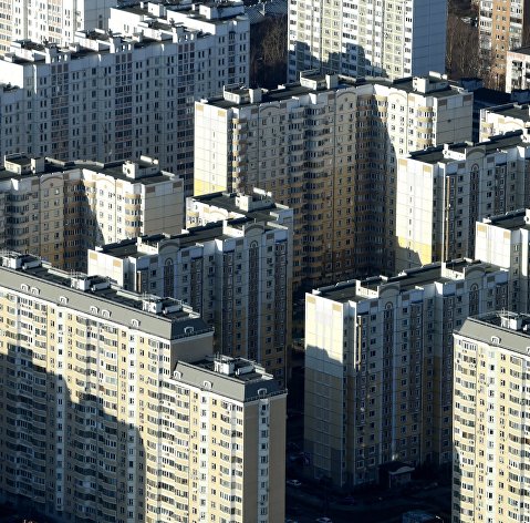 " Вид на дома жилого комплекса "Марфино" в Москве