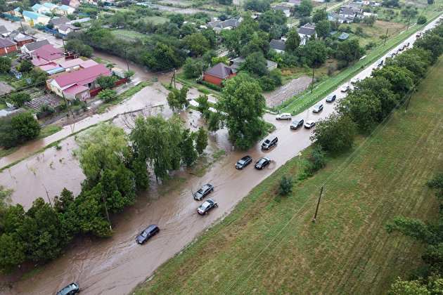 Затопление дорог в Краснодарском крае.