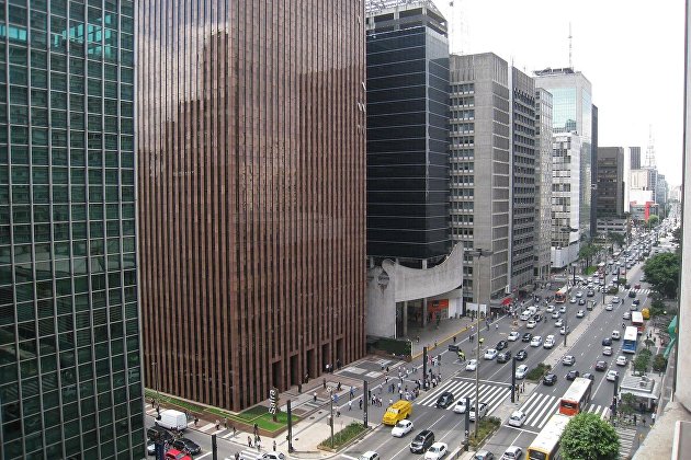 Проспект Паулиста в Сан-Паулу, деловой и финансовый центр Бразилии