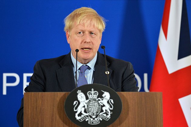 Премьер-министр Великобритании Борис Джонсон на саммите ЕС