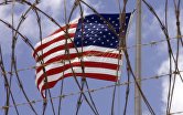 Флаг США над военной базой в Гуантанамо