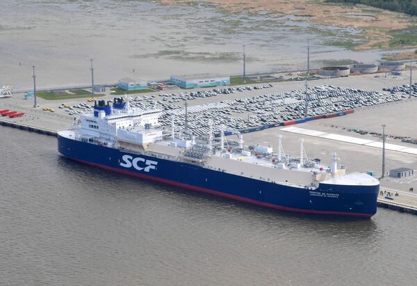 %Арктический танкер-газовоз Кристоф де Маржери (ледового класса Arc7), разработанный для проекта Ямал СПГ