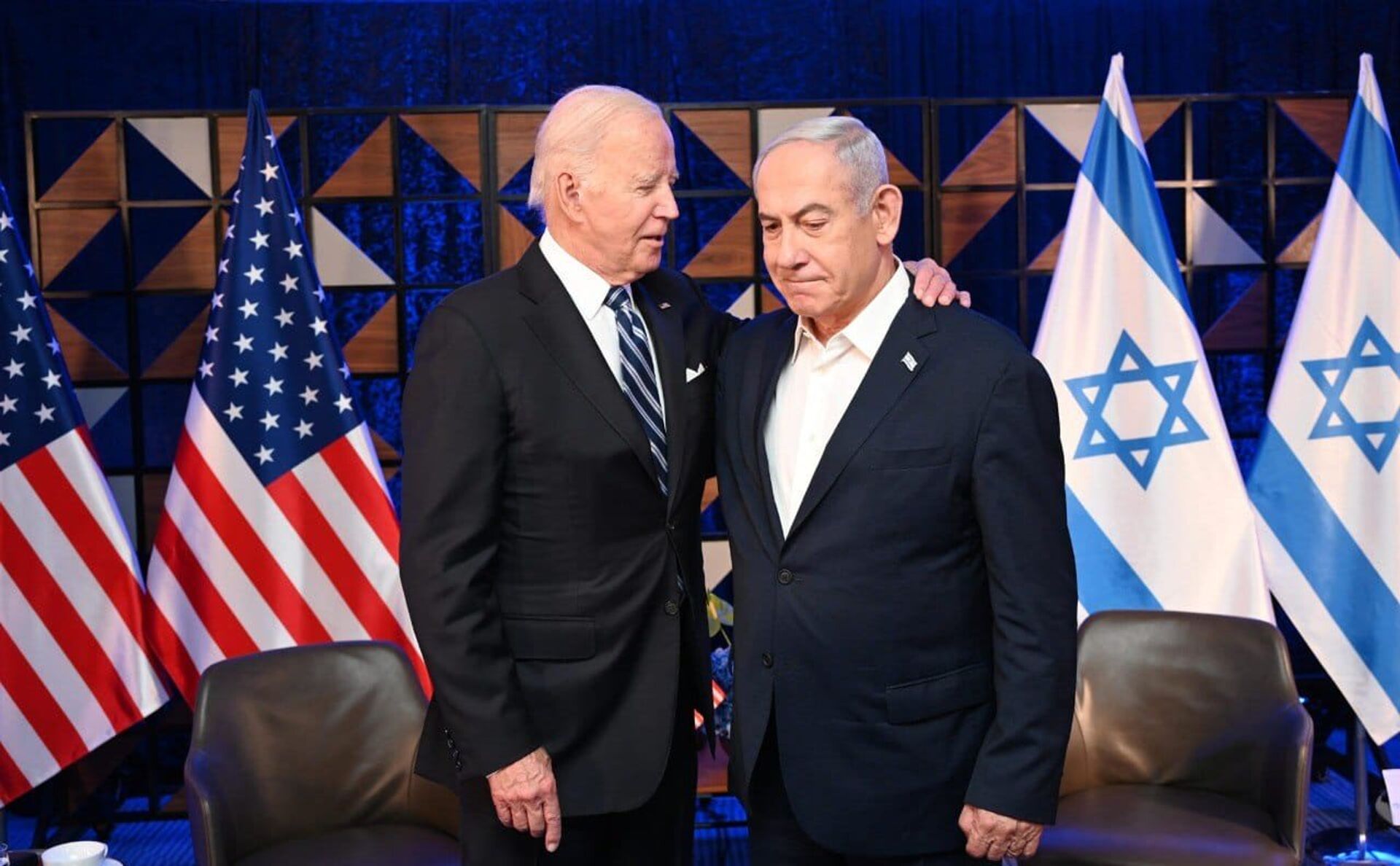Президент США Джо Байден и премьер-министр Израиля Биньямин Нетаньяху - ПРАЙМ, 1920, 12.02.2024